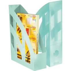 Herlitz Stehsammler 11413283, Classic Pastell, A4, Plastik, Minze Transluzent, 4 Stück