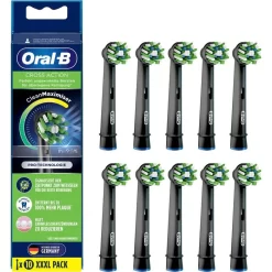 Oral B Oral-B Aufsteckbürsten CrossAction Black Edition, Borsten Mit CleanMaximiser, Schwarz, 10 Stück