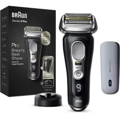Braun Elektrorasierer Series 9 Pro Premium 9420s, Wet & Dry, 4+1 Scherkopf, Mit Trimmer & PowerCase