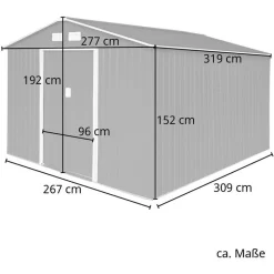 Svita Geräteschuppen 95632, 8,25m², 277 X 319 X 192 Cm (BxTxH), Metall -Produkte Für Zuhause 0de341b64173b6cd80b6d722a2528a51395550cc geraeteschuppen svita 95632 8 25 m2