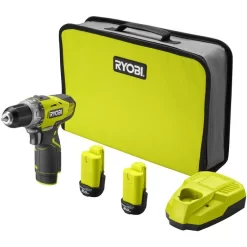 Ryobi Akku-Bohrschrauber RCD1201-220S, 12V / 2,0Ah, Mit 2 Akkus Und Tasche