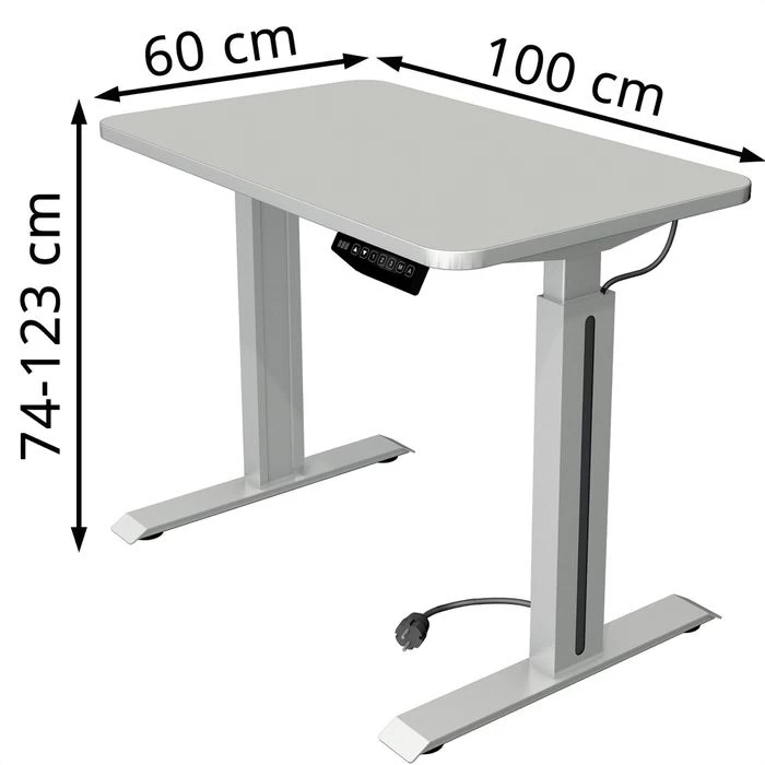 Kerkmann Schreibtisch Move 1 Style 1753, Lichtgrau, Elektrisch Höhenverstellbar, 100 X 74-123 X 60cm 2 Kerkmann Schreibtisch Move 1 Style 1753, Lichtgrau, Elektrisch Höhenverstellbar, 100 X 74-123 X 60cm – Bild 2