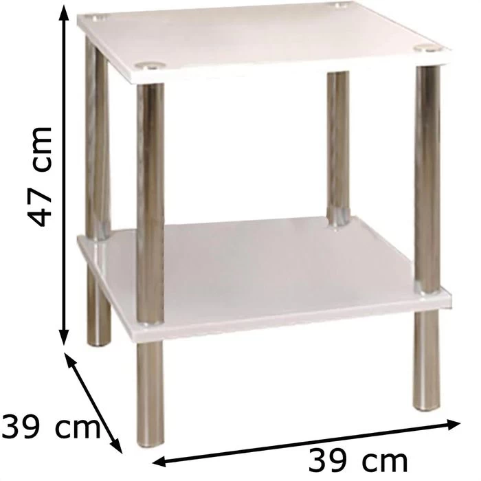 Haku-Möbel Beistelltisch 90338, Weiß, Aus Holz / Metall, 39 X 47 X 39cm, Quadratisch 2 Haku-Möbel Beistelltisch 90338, Weiß, Aus Holz / Metall, 39 X 47 X 39cm, Quadratisch – Bild 2