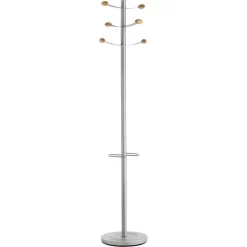 Unilux Garderobenständer Bouquet 400069048, Mit 6 Haken, 173 X 34cm (HxØ), Metall, Silber
