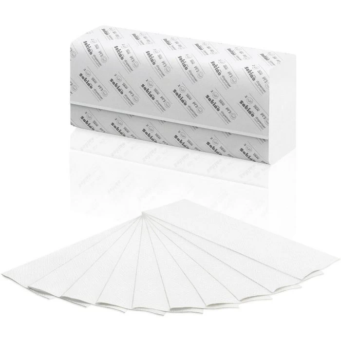 Satino Papierhandtücher Comfort 277340, Weiß, 2-lagig, Interfold-Falz, 20,6 X 32 Cm, 3000 Stück 2 Satino Papierhandtücher Comfort 277340, Weiß, 2-lagig, Interfold-Falz, 20,6 X 32 Cm, 3000 Stück – Bild 2