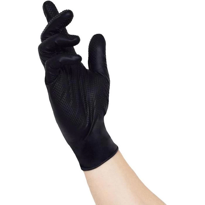 NITRAS Einmalhandschuhe Tough Grip N, Nitril, 8330, Puderfrei, Schwarz, 50 Stück, Gr. XL 4 NITRAS Einmalhandschuhe Tough Grip N, Nitril, 8330, Puderfrei, Schwarz, 50 Stück, Gr. XL – Bild 4