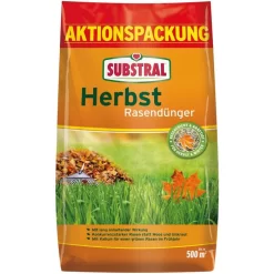 Substral Dünger Herbst Rasendünger, Langzeitwirkung Bis 90 Tage, 12,5 Kg Für 500m²