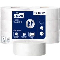 Tork Toilettenpapier Jumbo Advanced, 120272, T1, 2-lagig, Tissue, 1800 Blatt, 6 Rollen