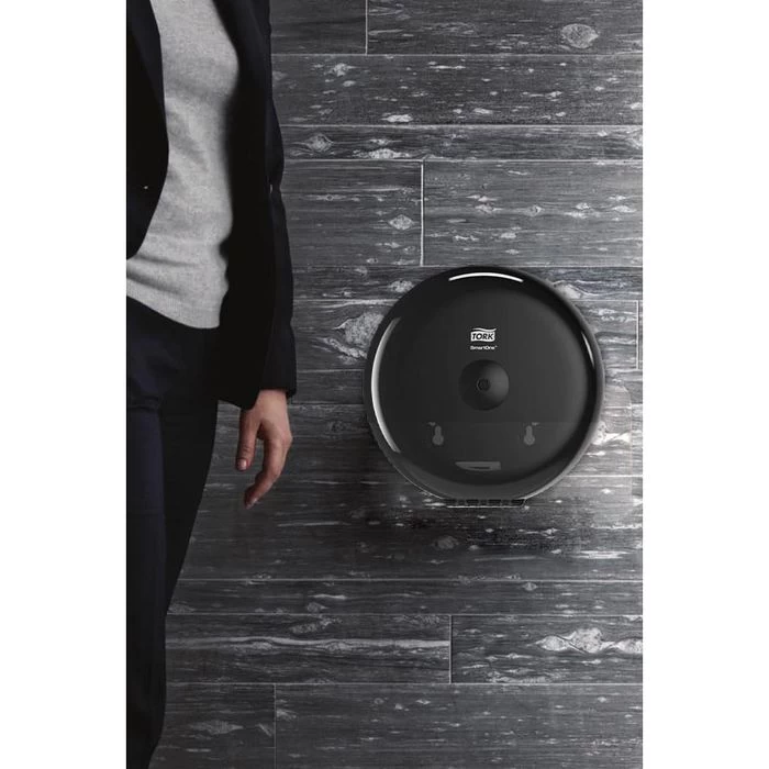 Tork Toilettenpapierspender SmartOne Mini, 681008, T9, Kunststoff, Für Mini Jumbo Rollen, Schwarz 2 Tork Toilettenpapierspender SmartOne Mini, 681008, T9, Kunststoff, Für Mini Jumbo Rollen, Schwarz – Bild 2