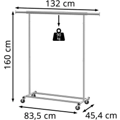 Songmics Garderobenständer HSR13S, Bis 90 Kg, Mit Rollen, Ausziehbar, Metall, Silber -Produkte Für Zuhause 18dba830bb466213e51b00204da127e7c8be7f43 garderobenstaender songmics hsr13s bis 90 kg