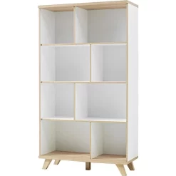 Germania Aktenregal Oslo 3268-221, 4 Ordnerhöhen, 96 X 171 X 40cm, Weiß/sanremo Eiche