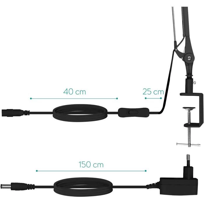 Navaris Schreibtischlampe LED, Tischklemme, Dimmbar, Schwarz 5 Navaris Schreibtischlampe LED, Tischklemme, Dimmbar, Schwarz – Bild 5