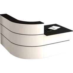 Kerkmann Empfangstheke Cento 4, 3853, Winkeltheke, Weiß / Anthrazit, 195 X 110 X 180cm, M. Anbautisch