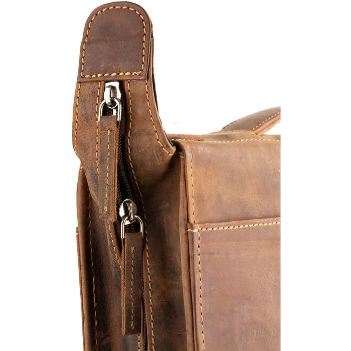 Greenburry Schreibmappe Vintage,1720-25, A4, Braun, Echt Leder, Mit Reißverschluss 4 Greenburry Schreibmappe Vintage,1720-25, A4, Braun, Echt Leder, Mit Reißverschluss – Bild 4
