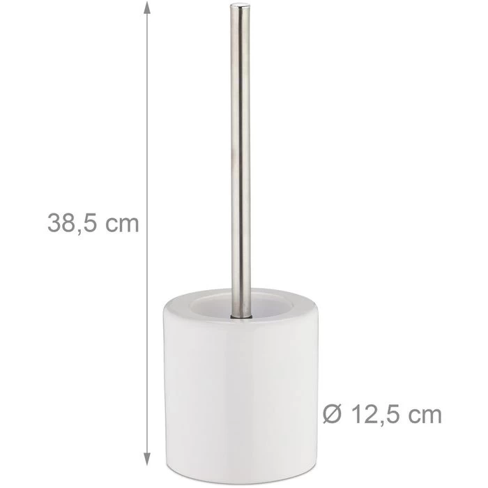 Relaxdays WC-Bürste Weiß, Bürstenhalter Aus Keramik 4 Relaxdays WC-Bürste Weiß, Bürstenhalter Aus Keramik – Bild 4
