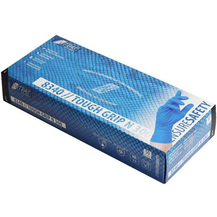 NITRAS Einmalhandschuhe Tough Grip N, Nitril, 8340, Puderfrei, Blau, 50 Stück, Gr. XXL 4 NITRAS Einmalhandschuhe Tough Grip N, Nitril, 8340, Puderfrei, Blau, 50 Stück, Gr. XXL – Bild 4
