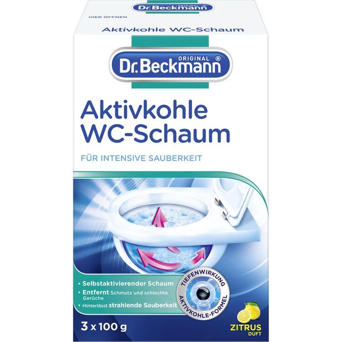 Dr.Beckmann WC-Reiniger Aktivkohle WC-Schaum, 7791, Pulver, 3x 100g 1 Dr.Beckmann WC-Reiniger Aktivkohle WC-Schaum, 7791, Pulver, 3x 100g
