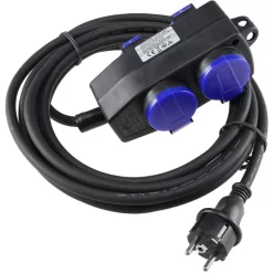 Chilitec Strom-Verlängerungskabel, 5m, 4 X Schutzkontakt, Außen IP44