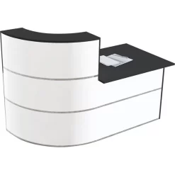 Kerkmann Empfangstheke Cento 2, 3851, Weiß / Anthrazit, 180 X 110 X 95cm, Mit Anbautisch