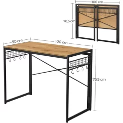 Vasagle Schreibtisch LWD042B05, Honigbraun, Maße: 100 X 60cm, Klappbar -Produkte Für Zuhause 34acb1f1c99e0631fdeb674703f7710941044f74 schreibtisch vasagle lwd042b05 honigbraun