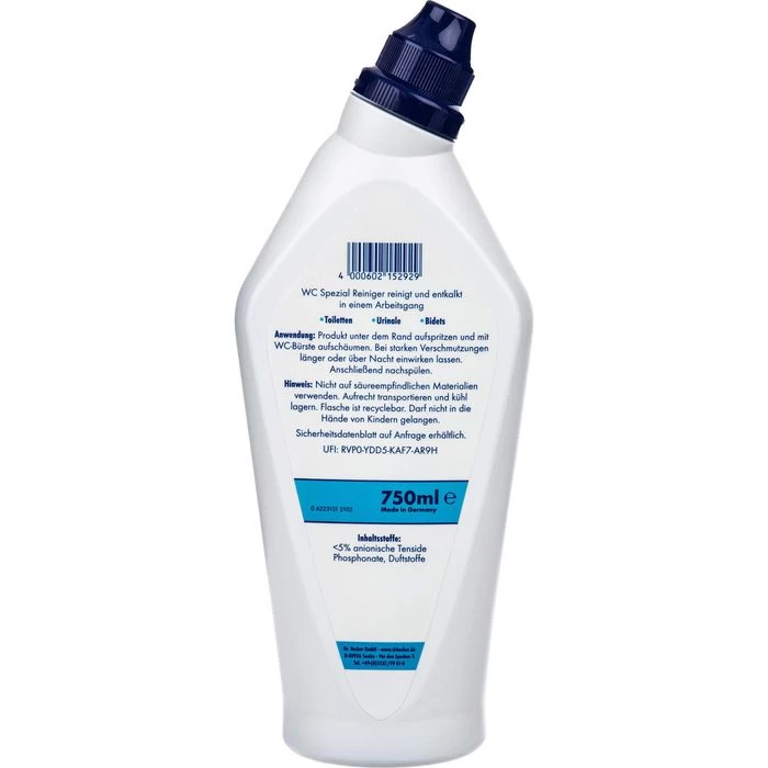 Dr.Becher WC-Reiniger WC Spezial Reiniger, 1542000, 750ml 2 Dr.Becher WC-Reiniger WC Spezial Reiniger, 1542000, 750ml – Bild 2