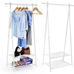 Songmics Garderobenständer HSR05W, Mit Schuhablage, Metall, Weiß 12 Songmics Garderobenständer HSR05W, Mit Schuhablage, Metall, Weiß -Produkte Für Zuhause 38d85d7bb3087c50bbf99a61c611ca1384acbf17 garderobenstaender songmics hsr05w