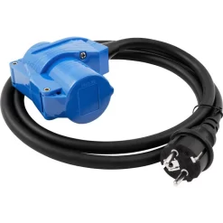 McPower Strom-Verlängerungskabel, 1,5m, CEE 230V 16 A, Caravan, Außen IP44, 2,5 Mm²