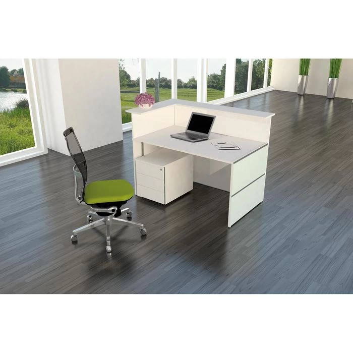 Kerkmann Empfangstheke Atlantis, Weiß / Weiß, 150 X 110 X 92cm, Kompakttheke 5 Kerkmann Empfangstheke Atlantis, Weiß / Weiß, 150 X 110 X 92cm, Kompakttheke – Bild 5