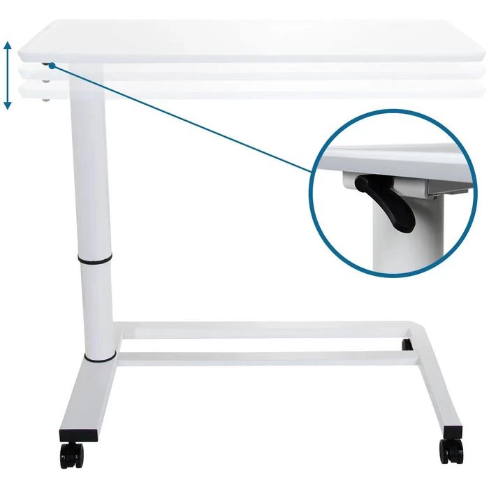 HJh-OFFICE Beistelltisch Stand II 830054, Weiß, Holz, 90 X 67-107 X 42cm, M. Rollen, Rechteckig 3 HJh-OFFICE Beistelltisch Stand II 830054, Weiß, Holz, 90 X 67-107 X 42cm, M. Rollen, Rechteckig – Bild 3