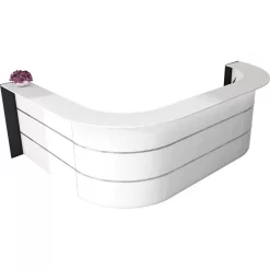 Kerkmann Empfangstheke Bari 3567, Weiß / Weiß, 335 X 112 X 235cm, Winkeltheke