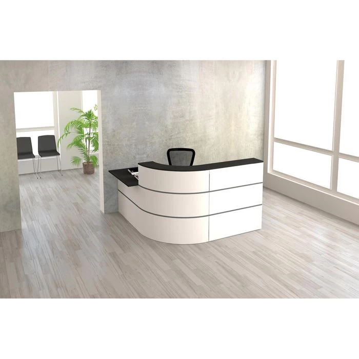 Kerkmann Empfangstheke Cento 4, 3853, Winkeltheke, Weiß / Anthrazit, 195 X 110 X 180cm, M. Anbautisch 4 Kerkmann Empfangstheke Cento 4, 3853, Winkeltheke, Weiß / Anthrazit, 195 X 110 X 180cm, M. Anbautisch – Bild 4