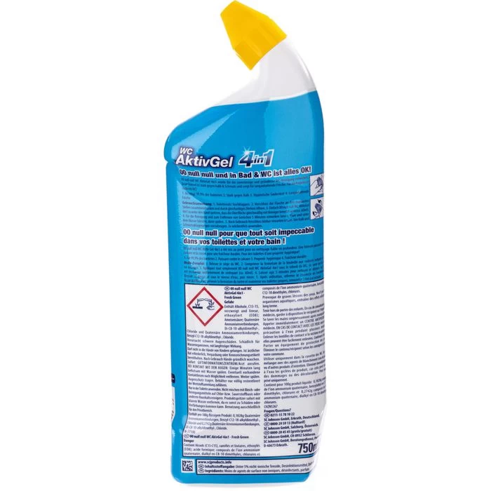 00 WC-Reiniger WC AktivGel 4in1 Fresh Green, Beseitigt 99,9% Der Bakterien, 750ml 2 00 WC-Reiniger WC AktivGel 4in1 Fresh Green, Beseitigt 99,9% Der Bakterien, 750ml – Bild 2