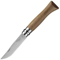 Opinel Klappmesser No.6 Inox, Klingenlänge 7cm, Walnuss, Braun