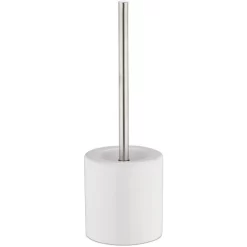 Relaxdays WC-Bürste Weiß, Bürstenhalter Aus Keramik