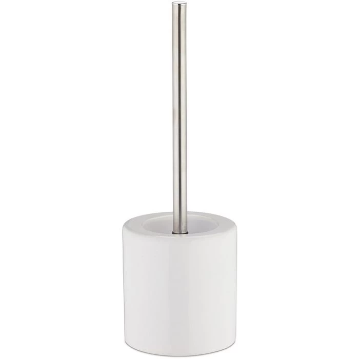 Relaxdays WC-Bürste Weiß, Bürstenhalter Aus Keramik 1 Relaxdays WC-Bürste Weiß, Bürstenhalter Aus Keramik