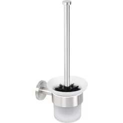 Bremermann WC-Bürste WC-Garnitur PIAZZA, Weiß, Bürstenhalter Aus Glas, Zur Wandmontage