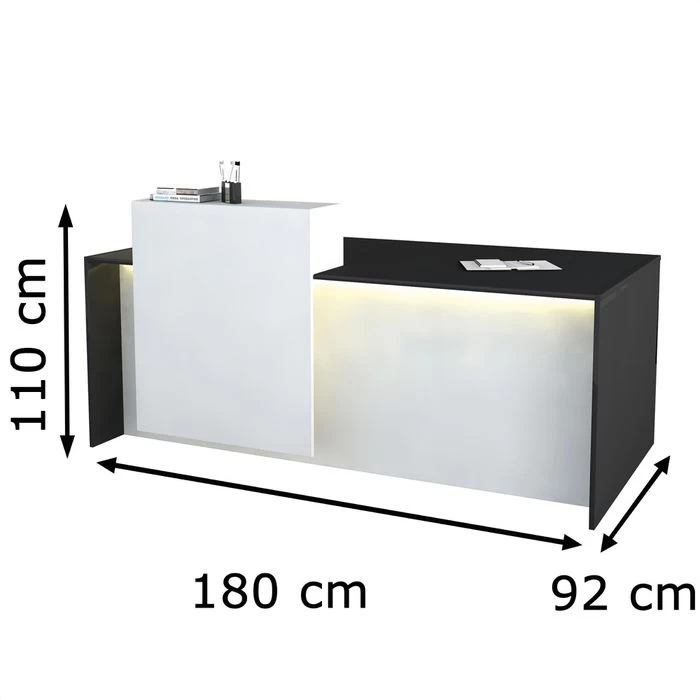 Kerkmann Empfangstheke Palermo, 3417, Anthrazit / Weiß, 180 X 110 X 92cm, Rezeption 2 Kerkmann Empfangstheke Palermo, 3417, Anthrazit / Weiß, 180 X 110 X 92cm, Rezeption – Bild 2