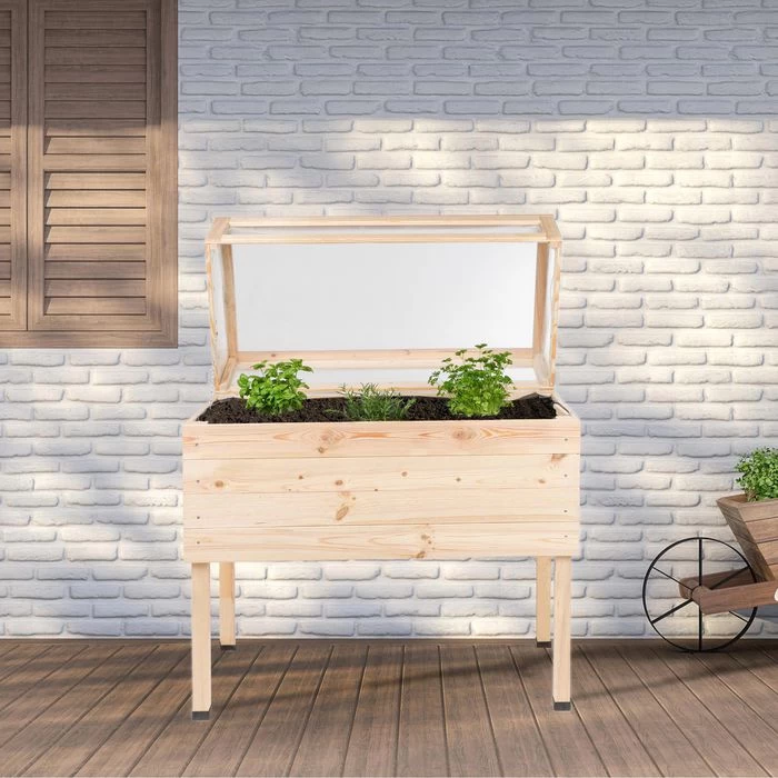 Hochbeet 62914, Natur, 105 X 50 X 100 Cm, Holz, Mit Abdeckung 2 Hochbeet 62914, Natur, 105 X 50 X 100 Cm, Holz, Mit Abdeckung – Bild 2