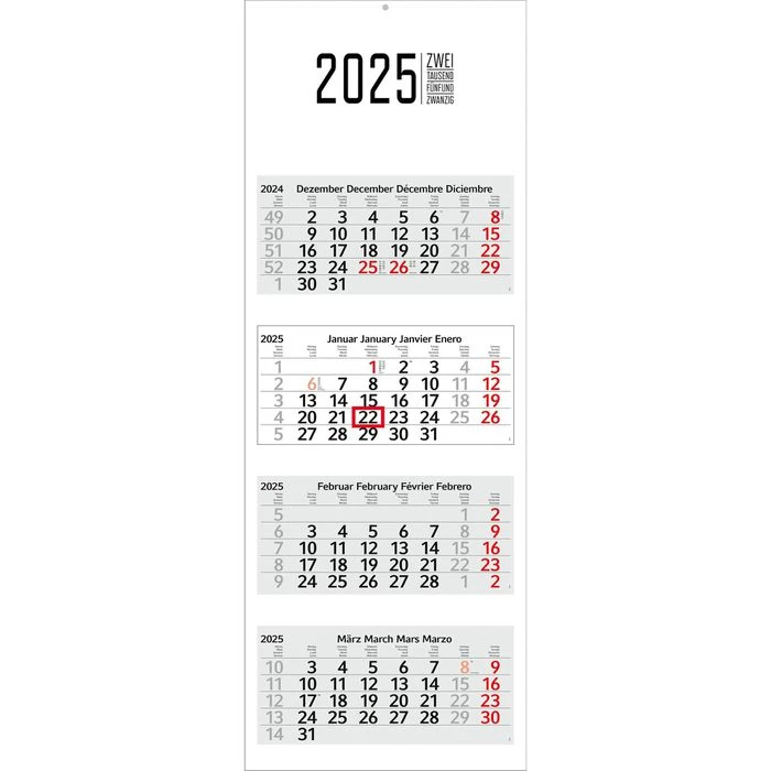 Geiger 4-Monatskalender Profil 4, Mit Datumsschieber, 33 X 90 Cm 1 Geiger 4-Monatskalender Profil 4, Mit Datumsschieber, 33 X 90 Cm