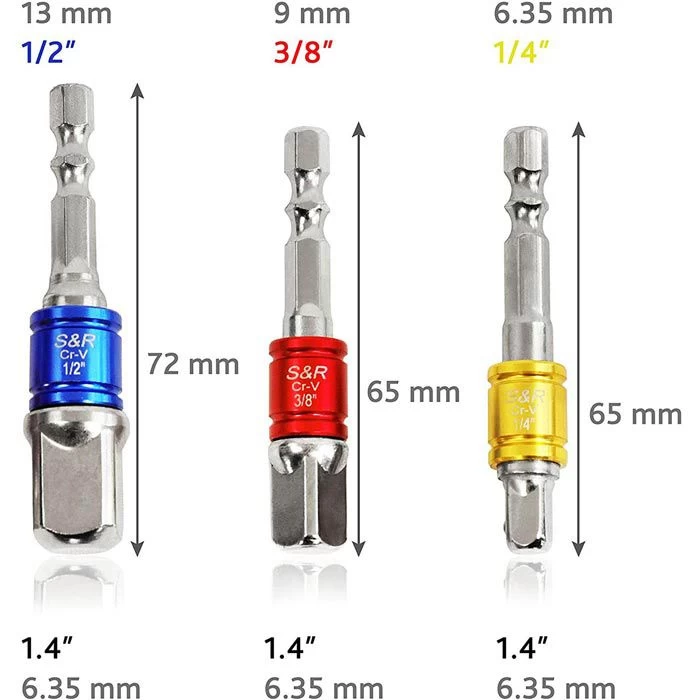 S&R Stecknuss-Adapter 460322007, Set, Vergrößerungs- Und Reduzieradapter, 7-teilig 5 S&R Stecknuss-Adapter 460322007, Set, Vergrößerungs- Und Reduzieradapter, 7-teilig – Bild 5