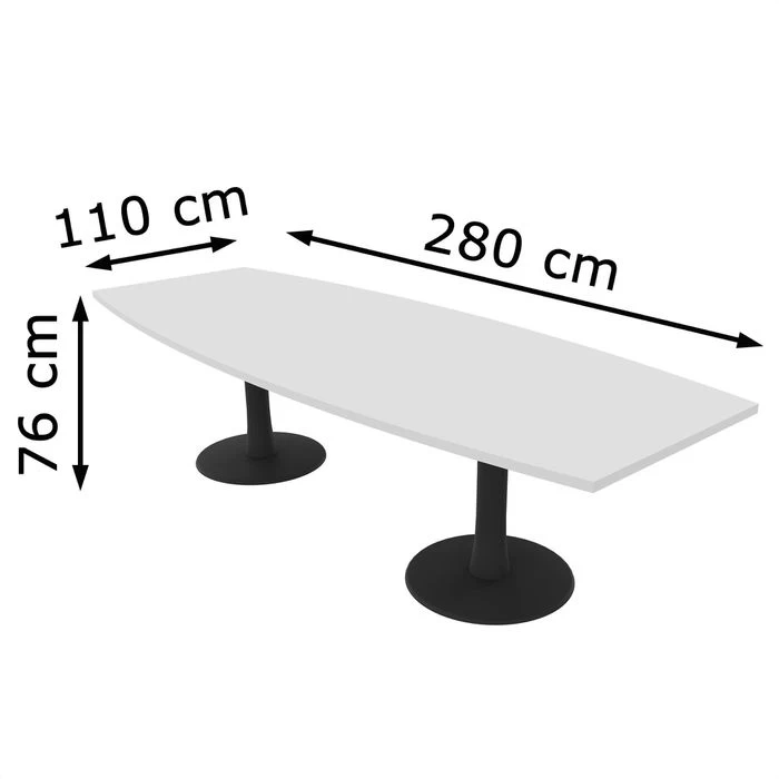 Quadrifoglio Konferenztisch Idea, Tonnenform, 280 X 73 X 110cm, Weiß / Dunkelgrau 2 Quadrifoglio Konferenztisch Idea, Tonnenform, 280 X 73 X 110cm, Weiß / Dunkelgrau – Bild 2