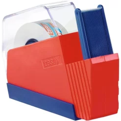 Tesa Klebefilmabroller 57320, Rot/blau, Wandabroller Für Kleberollen 15mm X 33m