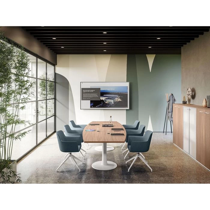 Quadrifoglio Konferenztisch Idea, Tonnenform, 280 X 73 X 110cm, Weiß / Dunkelgrau 4 Quadrifoglio Konferenztisch Idea, Tonnenform, 280 X 73 X 110cm, Weiß / Dunkelgrau – Bild 4