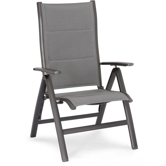 BEST Gartenstuhl Varese, Stoff, Hochlehner, Verstellbar, Anthrazit, Klappbar 1 BEST Gartenstuhl Varese, Stoff, Hochlehner, Verstellbar, Anthrazit, Klappbar