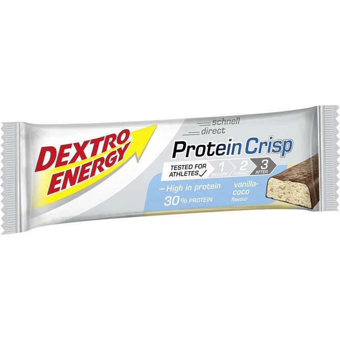 Dextro Proteinriegel Energy Protein Crisp, Vanilla-Cocos, Je 50g, 24 Pack 2 Dextro Proteinriegel Energy Protein Crisp, Vanilla-Cocos, Je 50g, 24 Pack – Bild 2