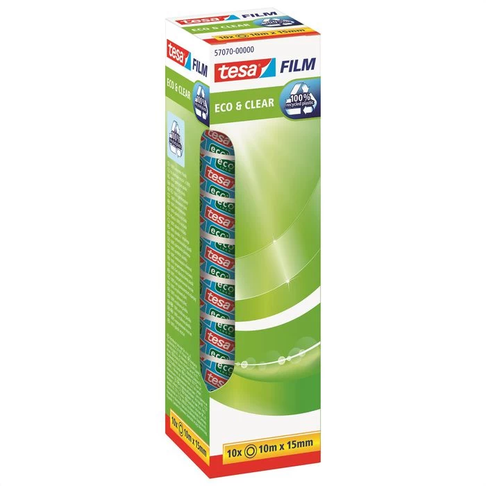 Tesa Klebeband 57070, Eco & Clear, 15mm X 10m, KernØ 26mm, Transparent, 10 Stück 1 Tesa Klebeband 57070, Eco & Clear, 15mm X 10m, KernØ 26mm, Transparent, 10 Stück