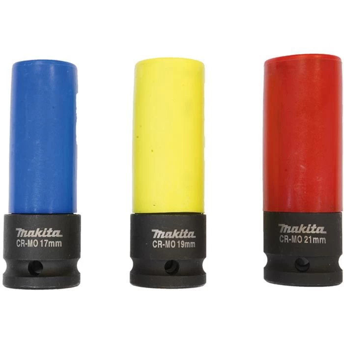 Makita Steckschlüssel E-12354, 3-teilig, 17, 19, 21mm Schlüsselweite - 86mm Länge, 1/2 Zoll 1 Makita Steckschlüssel E-12354, 3-teilig, 17, 19, 21mm Schlüsselweite - 86mm Länge, 1/2 Zoll