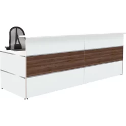 Kerkmann Empfangstheke Atlantis, Nussbaum / Weiß, 275 X 110 X 92cm, Rezeption