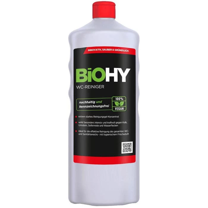 BiOHY WC-Reiniger 014-001, 100% Vegan, Bio-Konzentrat, 1 Liter 1 BiOHY WC-Reiniger 014-001, 100% Vegan, Bio-Konzentrat, 1 Liter
