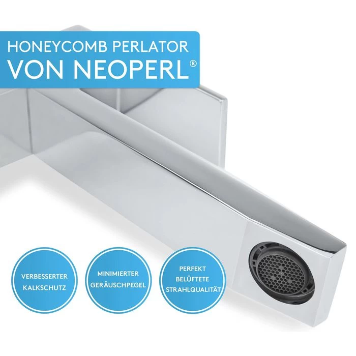 Bächlein Waschtischarmatur Kantig, Chrom, Hochdruck, Hoher Auslauf 4 Bächlein Waschtischarmatur Kantig, Chrom, Hochdruck, Hoher Auslauf – Bild 4